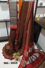 ILKAL VISCOSE SILK KADDI SAREE WITH GOMI BORDER