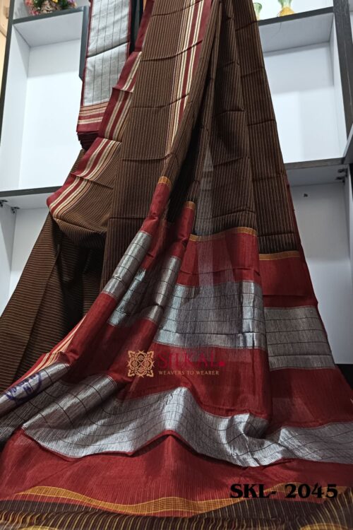 ILKAL VISCOSE SILK KADDI SAREE WITH GOMI BORDER