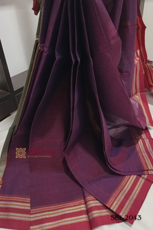 ILKAL VISCOSE SILK KADDI SAREE WITH GOMI BORDER