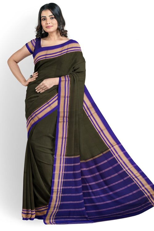ILKAL SEMI SILK SAREE WITH CHIKKI PARAS BORDER