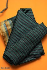 ILKAL COTTON SMALL CHECKS SAREE WITH THODA PARAS BORDER