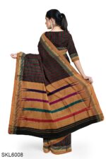 ILKAL COTTON SMALL CHECKS SAREE WITH THODA PARAS BORDER