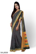 ILKAL COTTON SMALL CHECKS SAREE WITH THODA PARAS BORDER