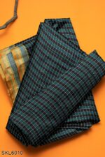 ILKAL COTTON SMALL CHECKS SAREE WITH THODA PARAS BORDER