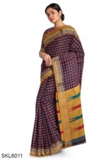ILKAL COTTON SMALL CHECKS SAREE WITH THODA PARAS BORDER