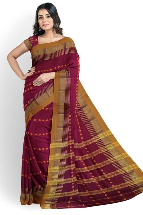 NARAYAN PETH MASRISE COTTON SAREE WITH PATTI PALLU