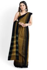 NARAYAN PETH PLAIN MASRISE COTTON SAREE WITH PATTI PALLU