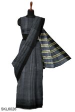 NARAYAN PETH PLAIN MASRISE COTTON SAREE WITH PATTI PALLU