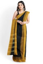 NARAYAN PETH PLAIN MASRISE COTTON SAREE WITH PATTI PALLU