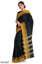 NARAYAN PETH PLAIN MASRISE COTTON SAREE WITH PATTI PALLU
