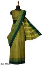 NARAYAN PETH PLAIN MASRISE COTTON SAREE WITH PATTI PALLU