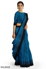 NARAYAN PETH PLAIN MASRISE COTTON SAREE WITH PATTI PALLU