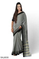 NARAYAN PETH PLAIN MASRISE COTTON SAREE WITH PATTI PALLU