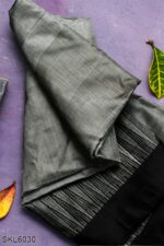 NARAYAN PETH PLAIN MASRISE COTTON SAREE WITH PATTI PALLU