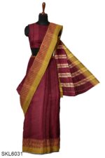 NARAYAN PETH PLAIN MASRISE COTTON SAREE WITH PATTI PALLU