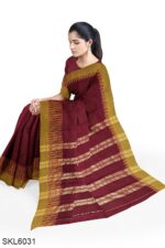 NARAYAN PETH PLAIN MASRISE COTTON SAREE WITH PATTI PALLU