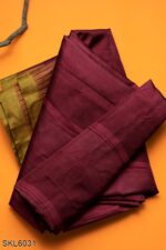 NARAYAN PETH PLAIN MASRISE COTTON SAREE WITH PATTI PALLU