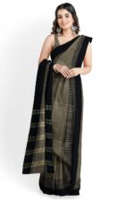 NARAYAN PETH PLAIN MASRISE COTTON SAREE WITH PATTI PALLU