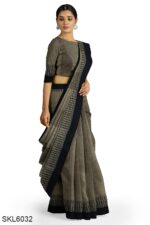 NARAYAN PETH PLAIN MASRISE COTTON SAREE WITH PATTI PALLU