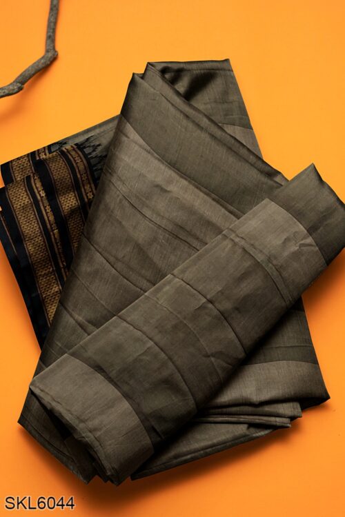 NARAYAN PETH PLAIN COTTON SAREE WITH PATTI PALLU