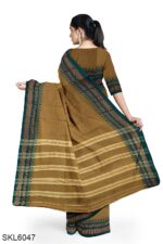 NARAYAN PETH PLAIN COTTON SAREE WITH PATTI PALLU
