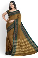 NARAYAN PETH PLAIN COTTON SAREE WITH PATTI PALLU