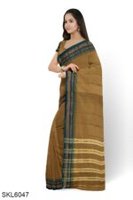 NARAYAN PETH PLAIN COTTON SAREE WITH PATTI PALLU