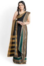 NARAYAN PETH PLAIN COTTON SAREE WITH PATTI PALLU