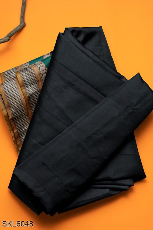 NARAYAN PETH PLAIN COTTON SAREE WITH PATTI PALLU