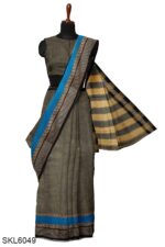 NARAYAN PETH PLAIN COTTON SAREE WITH PATTI PALLU