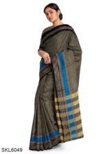 NARAYAN PETH PLAIN COTTON SAREE WITH PATTI PALLU