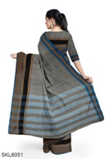 NARAYAN PETH PLAIN COTTON SAREE WITH PATTI PALLU