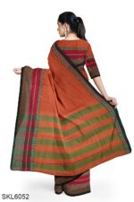 NARAYAN PETH PLAIN COTTON SAREE WITH PATTI PALLU