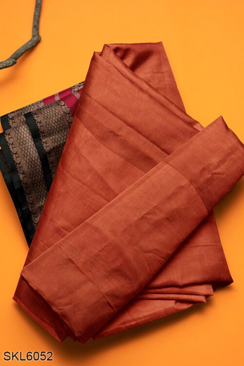 NARAYAN PETH PLAIN COTTON SAREE WITH PATTI PALLU