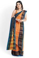 NARAYAN PETH PLAIN COTTON SAREE WITH PATTI PALLU