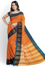 NARAYAN PETH PLAIN COTTON SAREE WITH PATTI PALLU