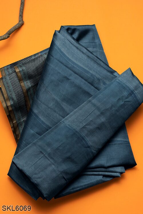 NARAYAN PETH PLAIN COTTON SAREE WITH PATTI PALLU