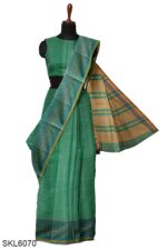 NARAYAN PETH PLAIN COTTON SAREE WITH PATTI PALLU