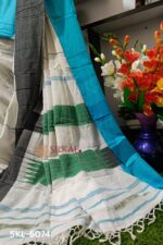 NARAYAN PETH PLAIN COTTON SAREE WITH PATTI PALLU