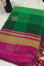 ILKAL HANDLOOM PURE SILK PALLU MERCERIZED COTTON SAREES.