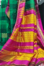 ILKAL HANDLOOM PURE SILK PALLU MERCERIZED COTTON SAREES.