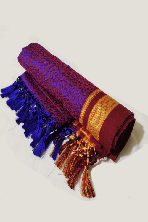 GULEDGUDDA KHANA COTTON DUPPATTA WITH TASSELS