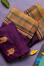 ILKAL MAYURI SAREE WITH CHIKKI BORDER