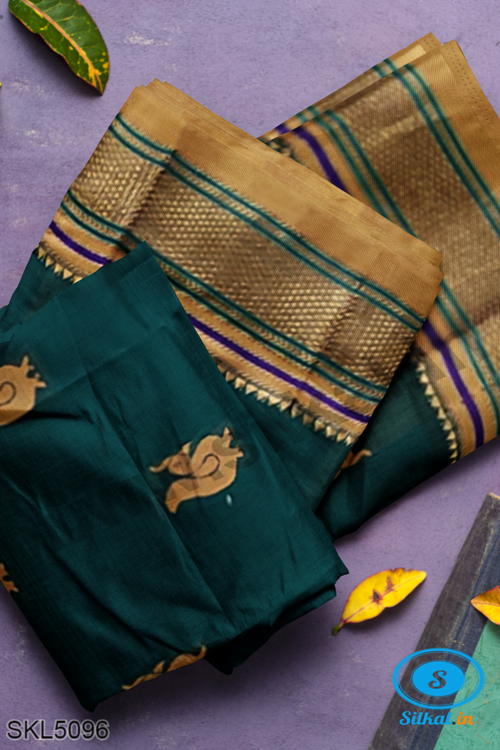 ILKAL MAYURI SAREE WITH CHIKKI BORDER