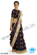 ILKAL MAYURI SAREE WITH CHIKKI BORDER