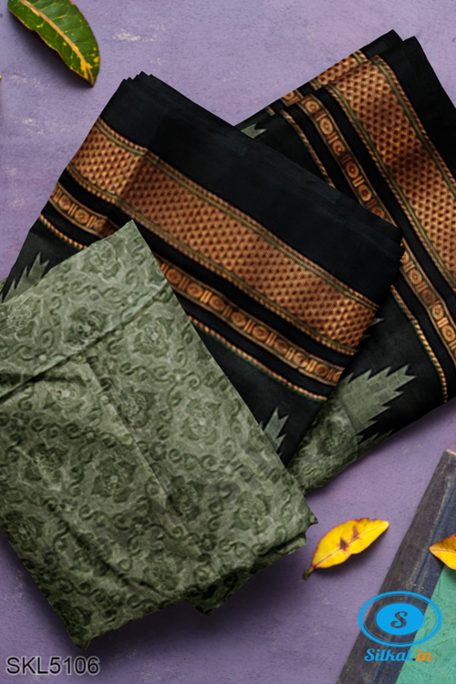 ILKAL EMBOZ SAREE WITH TEMPLE BORDER
