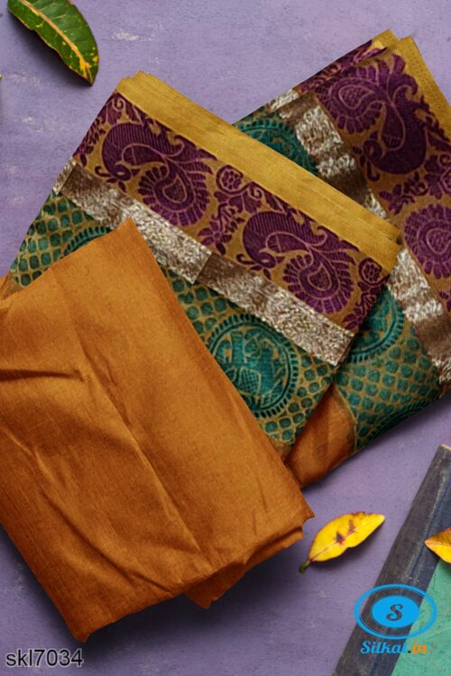 BANAHATTI COTTON SAREE WITH TRADITIONAL BORDER