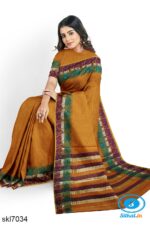 BANAHATTI COTTON SAREE WITH TRADITIONAL BORDER
