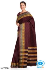 BANAHATTI COTTON SAREE WITH TRADITIONAL BORDER
