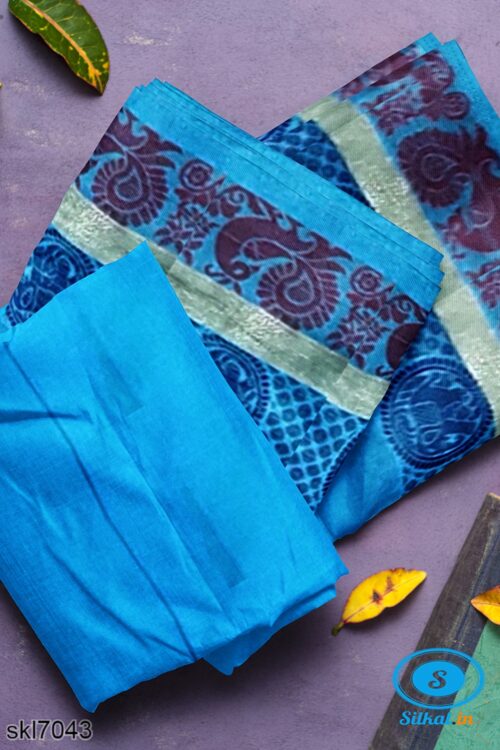 BANAHATTI COTTON SAREE WITH TRADITIONAL BORDER